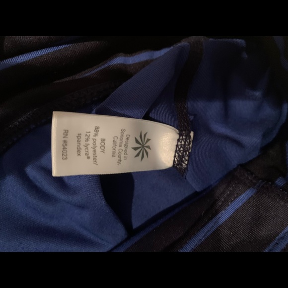 Athleta Blue Striped Chaturanga Leggings Tights - Picture 5 of 8